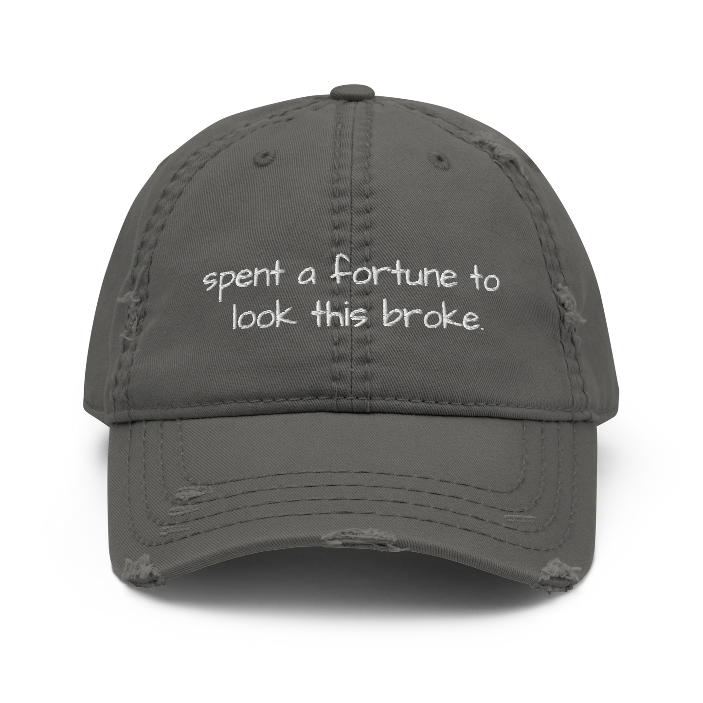 Distressed Broke Embroidered Hat