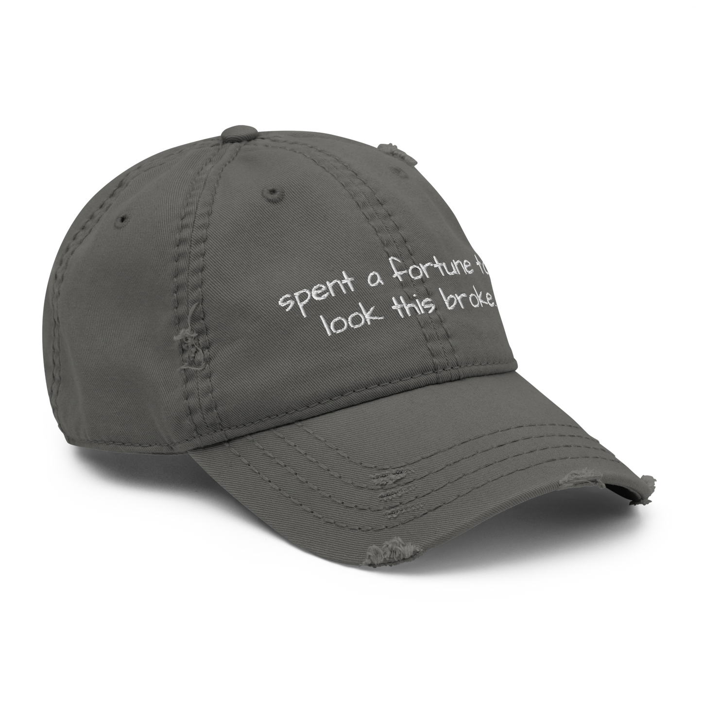 Distressed Broke Embroidered Hat